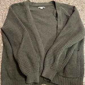 green cardigan